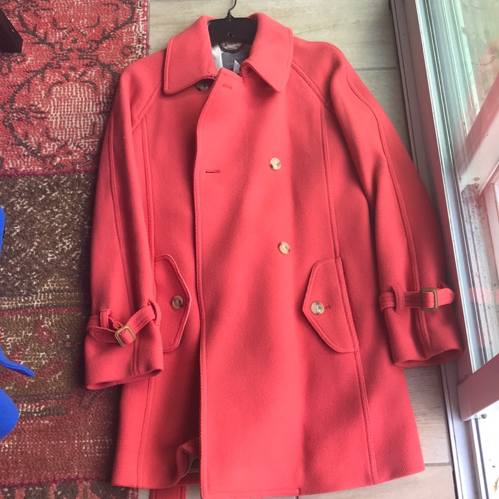 J. Crew Double-Breasted Coral Coat